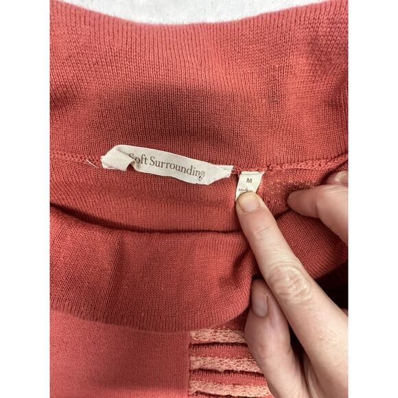 Soft Surroundings‎ Womens Sweater Size M Salmon Pink Lyrical Cowl Neck - Picture 3 of 7